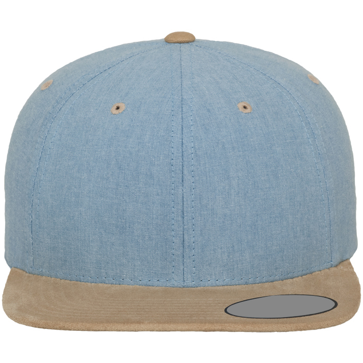 Chambray-Suede Snapback Cap