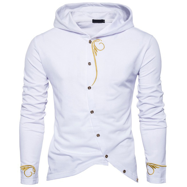 Button Closure Slim Fit Hoodies