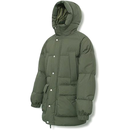 Khaki Green Warm Air Duck Down Half Padding Jackets 