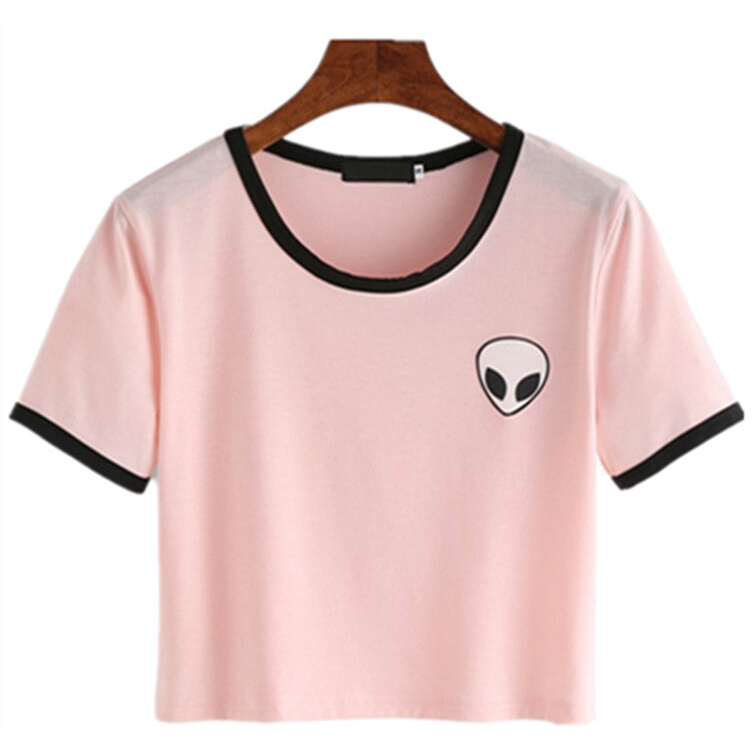 Alien Printed Crop Tee