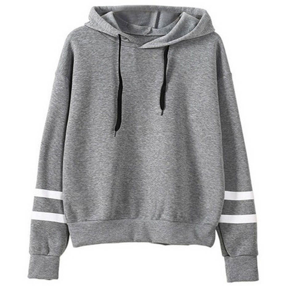 SOlid Black Sleeve Striped Hoodies