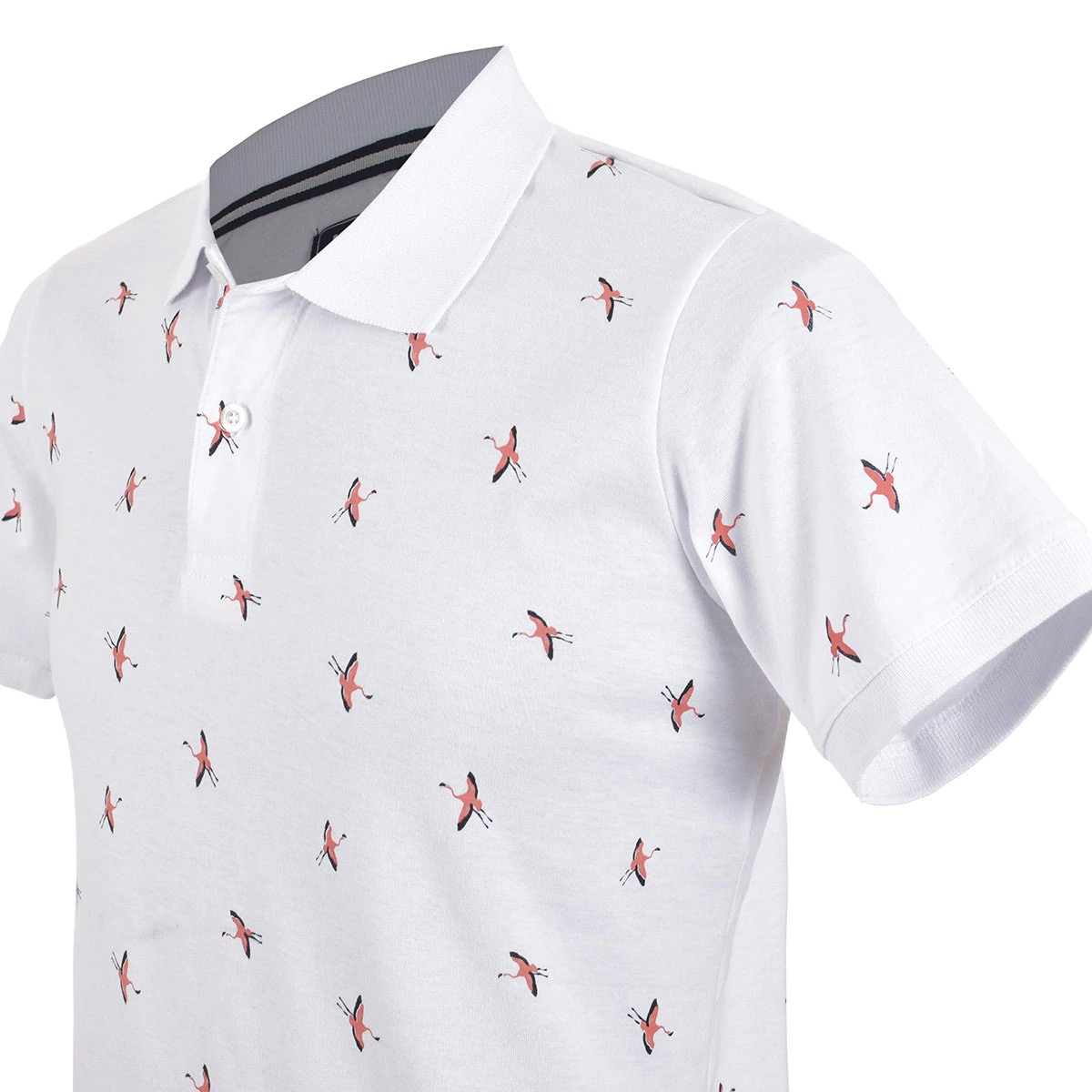 White Character Printed Polo Shirts